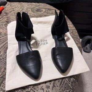 Eileen Fisher Pointed Toe Ankle Strap Flat